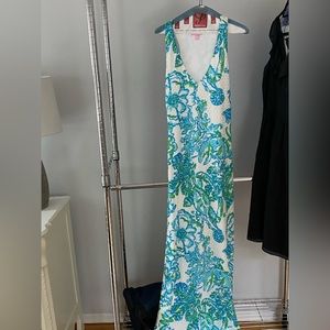 Lilly Pulitzer blue/green/white maxi dress